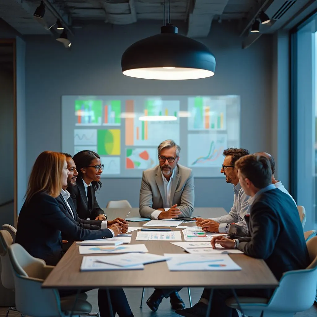 Equipo de consultores colaborando